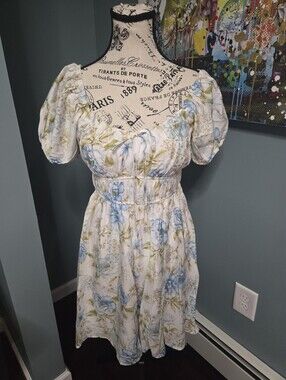 Blu Pepper Floral Puffed Sleeve Mini Dress